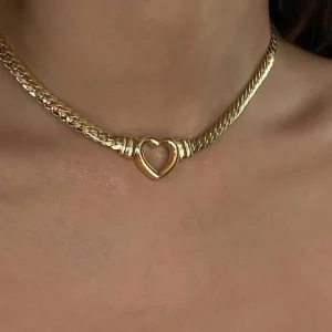 GOUDEN HARTVORMIGE KETTING - STREETWARE ACCESSOIRE