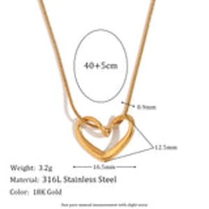 Fashion Heart Cross Geometric Stainless Steel 18K Gold Plated Necklaces