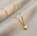 Minimalist Heart Shape Titanium Steel Plating Gold Plated Pendant Necklace