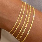 Jewelry Simple 5-piece Bracelet Set Fashion Metal Clip Bead Chain Combination Women's Bracelet