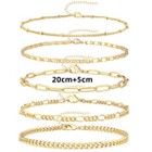 Jewelry Simple 5-piece Bracelet Set Fashion Metal Clip Bead Chain Combination Women's Bracelet