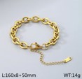 Minimalist Geometric 304 Stainless Steel 18K Gold Plated Spiga Chain Bracelets