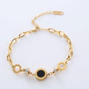 Women Versatile Asymmetrical Circle Chain Geometric Stainless Steel Electroplating Bracelets