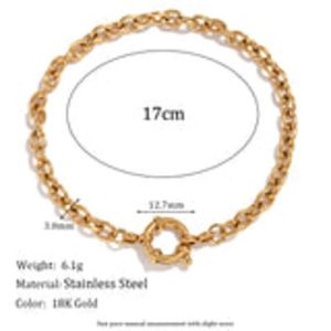 Women Fashion Circle Geometric Stainless Steel 18K Gold Plated Bracelets