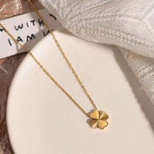 Moderate Luxury Flower Letter Text Number Titanium Steel 18K Gold Plated Necklaces