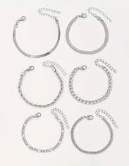 Set of 3 x Minimalist Shiny Silver Copper Bracelet  For Women, Dating And Vacation Gift