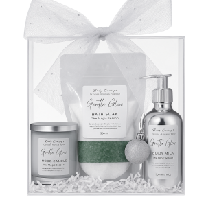 Silver Line Gift Bag Large met geurkaars, body milk en bath salt