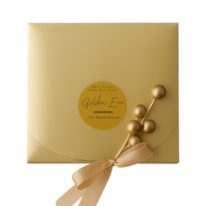 Gold Line geschenkset Gold Box Small met kaars, body lotion en bath soak